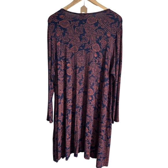 Paisley Dress l, Navy Blue & Orange. Size 22. Boohoo 🛍️♻️ - Picture 3 of 4